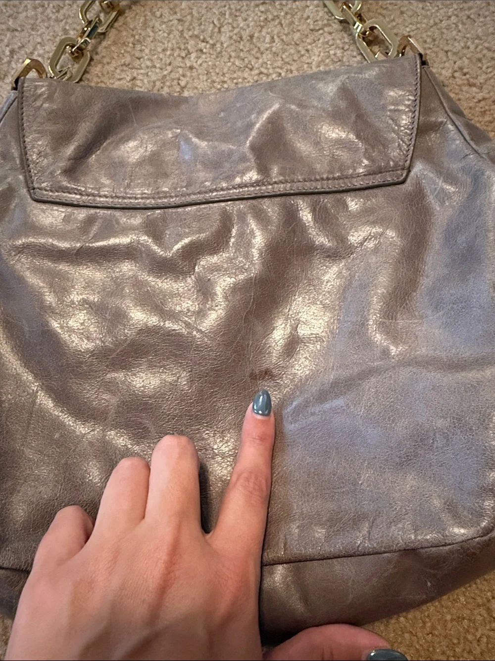 Tory Burch Gray Hobo Shoulder Bag